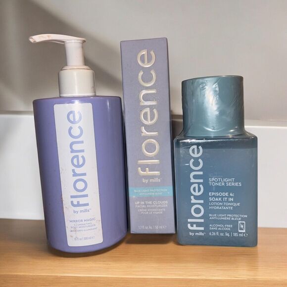 FLORENCE BY MILLS BUNDLE: Spotlight Toner, Body Moisturizer & Facial Moisturizer - Picture 1 of 8